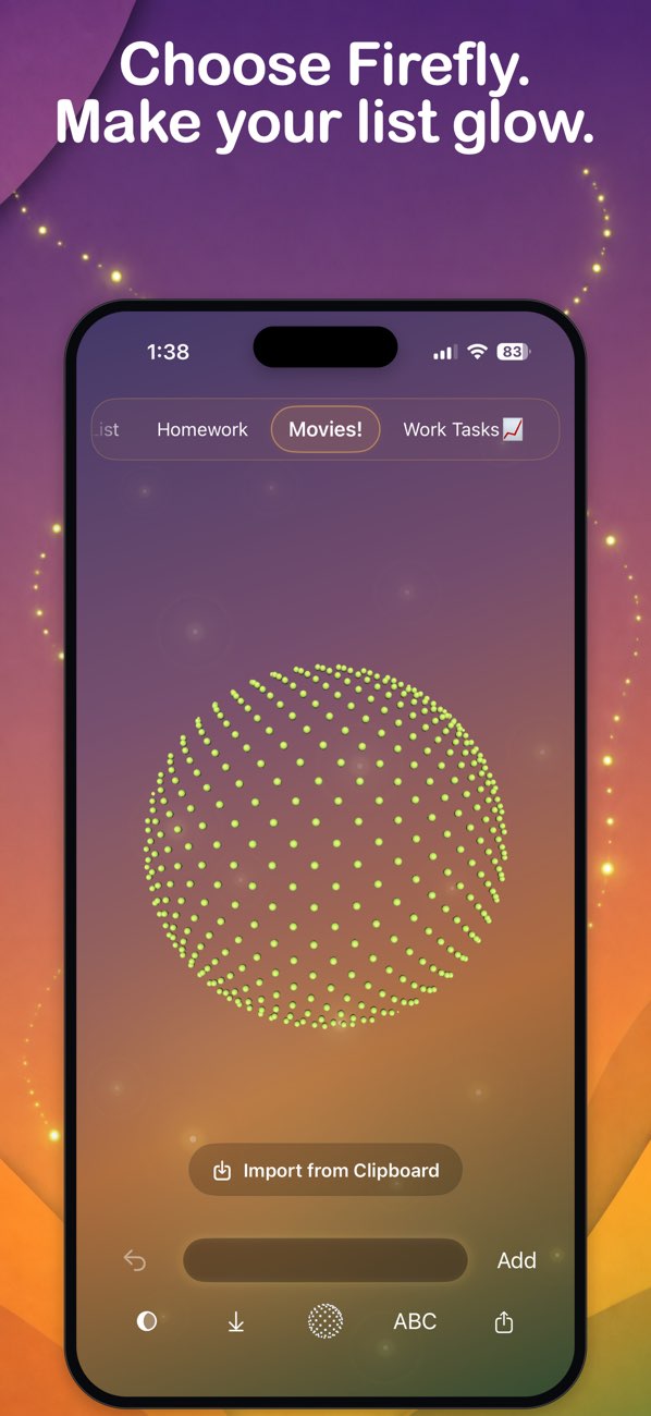 DotList Pro App Store screenshot showing the Firefly premium theme